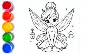 How to draw easy cute tinkerbell | easy drawing step by step for kids