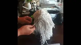 DT ghost made out of mop head and vase!