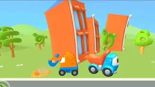 Dinosaur and Poli cars round track play car toys