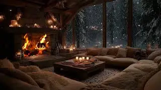 Warm Winter Fireplace & Soft Piano | Healing Sleep Ambience