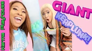 GIANT KERPLUNK GAME CHALLENGE Dont Let The Balls Fall Karma Playhouse