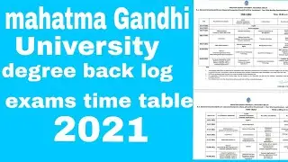 Mahatama gandi University  Degree exams Time table 2021|MGU latest|