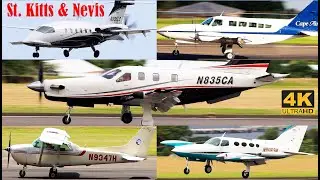 16 Small Prop Arrivals | Plane Spotting @ St. Kitts | Socata TBM-850, Cessna 402, Cessna Caravan...