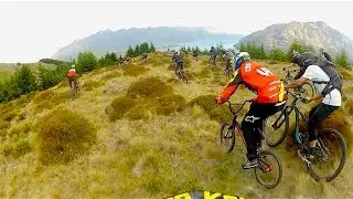 Downhill mass start anarchy on a BMX