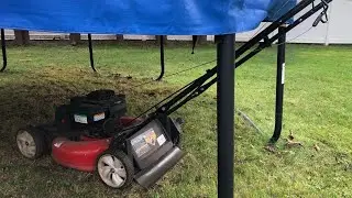 How to cut grass under a trampoline