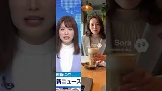 女性アナの働く姿と、カフェ仕事姿。h23