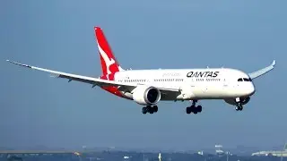 STUNNING Qantas Airways Boeing 787-9 Dreamliner Landing and Taxi at Melbourne Airport | VH-ZNB