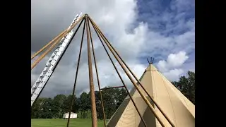 Putting up Giant Teepee Tent Poles & Canvas