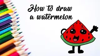 how to draw watermelon easy | how to draw watermelon piece | easy way to draw a watermelon
