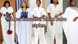 Most beautiful white boubou styles | Lace bubu kaftan dress designs | African fashion styles