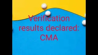 CMA - Verification results