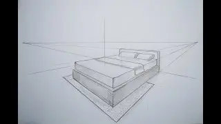 how to draw a bed in two point perspective