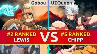 GGST ▰ Gobou (#2 Ranked Goldlewis) vs UZQueen (#5 Ranked Chipp). High Level Gameplay