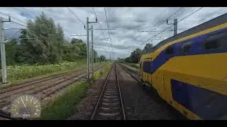 Поездка с машинистом поезда из Утрехта в Тил. (Со спидометром)