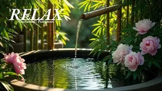 Bamboo Water Sounds & Relaxing Music  Stress Relief, Meditation & Peace