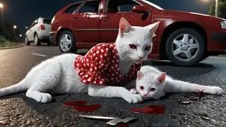 A Cute Cat Driving Adventure🙀🩹🚗🚑 #cat #cutecat #adventurecat #catdriving #catvideos  #ai