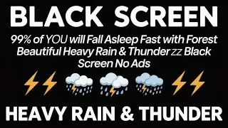 Thunder & Rain White Noise Black Screen (No Light)