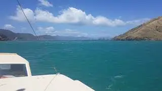 DURVILLE ISLAND SOUTH ISLAND NEW ZEALAND BLOWING VERY HARD...