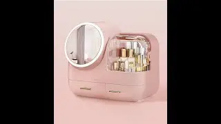 Joybos&reg; Makeup Storage Organizer Box with Led Lighted Mirror