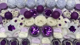 ASMR SOAP🦄🟣PURPLE AND WHITE COLOR 💟CRUSHING SOAP WITH GLITTER AND&nbsp;STARCH&nbsp;🟣🟣