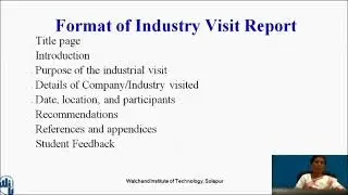 Industrial Visit Report Writing I