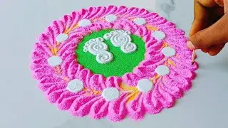 Diwali Laxmi charan special big rangoli with tili trick | Dhanteras, Diwali Rangoli\Diwali rangoli 