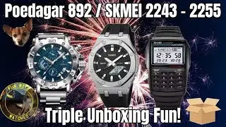 Poedagar 892 SKMEI 2243 2255 Quartz Watch Triple Unboxing Fun!