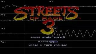 Streets of Rage 3 - Sega Genesis - OST - Happy Paradise - Oscilloscope View