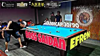 Efren Reyes ⛔90🆚30⛔ BosS Saidan 💯Race 8 💯handicap 30/90 15Balls 