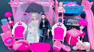 8 minute Satisfactory Unboxing of Barbie Princess Wedding Dress - up Game Set ASMR