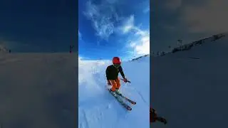 My selfie stick and I skiing down the slopes