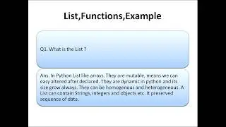 Python 3 List ,Functions,Example