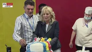 US First Lady Jill Biden arrives in Romania