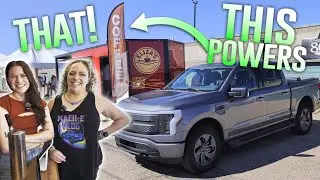 The COOLEST use of a Ford F150 Lightning! V2L POWERING a coffee shop for DAYS!