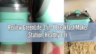Review GreenLife 3-in-1 Breakfast Maker Station, Healthy Ceramic Nonstick Dual Griddles for Eggs Mea