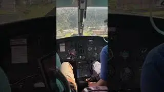 POV Landing at the World&rsquo;s Most Dangerous Airport 🚁 #nepal   #everestbasecamptrek #luklaairport