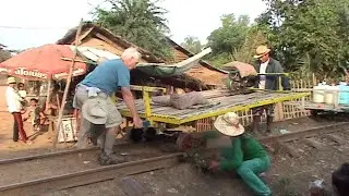 Cambodia 15:  Phenom Peng: Battambang’s interesting & novel “Bamboo Railroad with ducks. SD 480p
