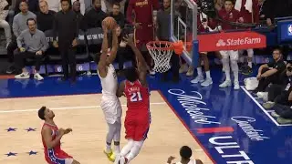 De'Andre Hunter with the clutch emphatic fastbreak dunk on Joel Embiid off a block by Evan Mobley