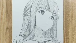 Cara menggambar Fern dari anime Frieren langkah demi langkah | menggambar anime
