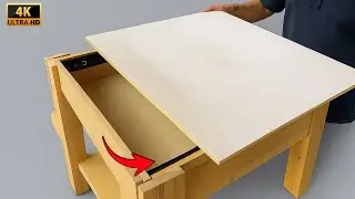 You won&rsquo;t believe this hidden drawer table made from just a few planks!