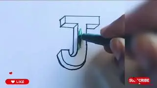 3D letter 'J' ✍️#handwriting #calligraphyart #calligraphy #nameart #nameartediting #trendingshorts 