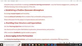 Teacher role in creating conductive learning environment | Bed course | Adnan Ahmed