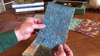 old Marbled Paper lot of 20 antique lovely sheets made 1732-1890's