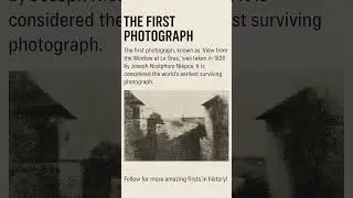 The First Photograph #HistWhiz#FirstPhotograph#PhotographyHistory#JosephNiepce#HistoryInFocus#DidYou
