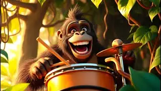 Gino Gorilla Beats the Jungle Drum | Animal Song for Kids | Musical Jungle Adventure Nursery Rhyme