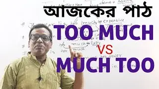 Too Much Vs Much Too in English Grammar //Difference between Too Much and  Much Too