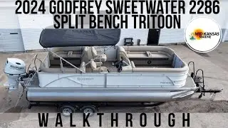 2024 Godfrey Sweetwater 2286 Split Bench Tritoon Walkthrough