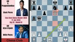 First day of Tata Steel Chess Master 2026. The game start between Arjun erigaisi vs R praggnanandhaa
