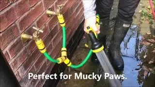 Mucky Paws Dog Wash, hot and cold shower for mucky dogs and dirty paws.