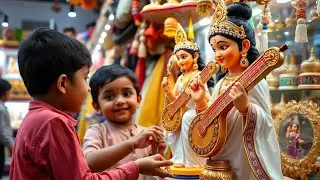 Sarsvati Puja aur Bacho ki khushi #viralvideo #shortvideo #ai cartoon #video 